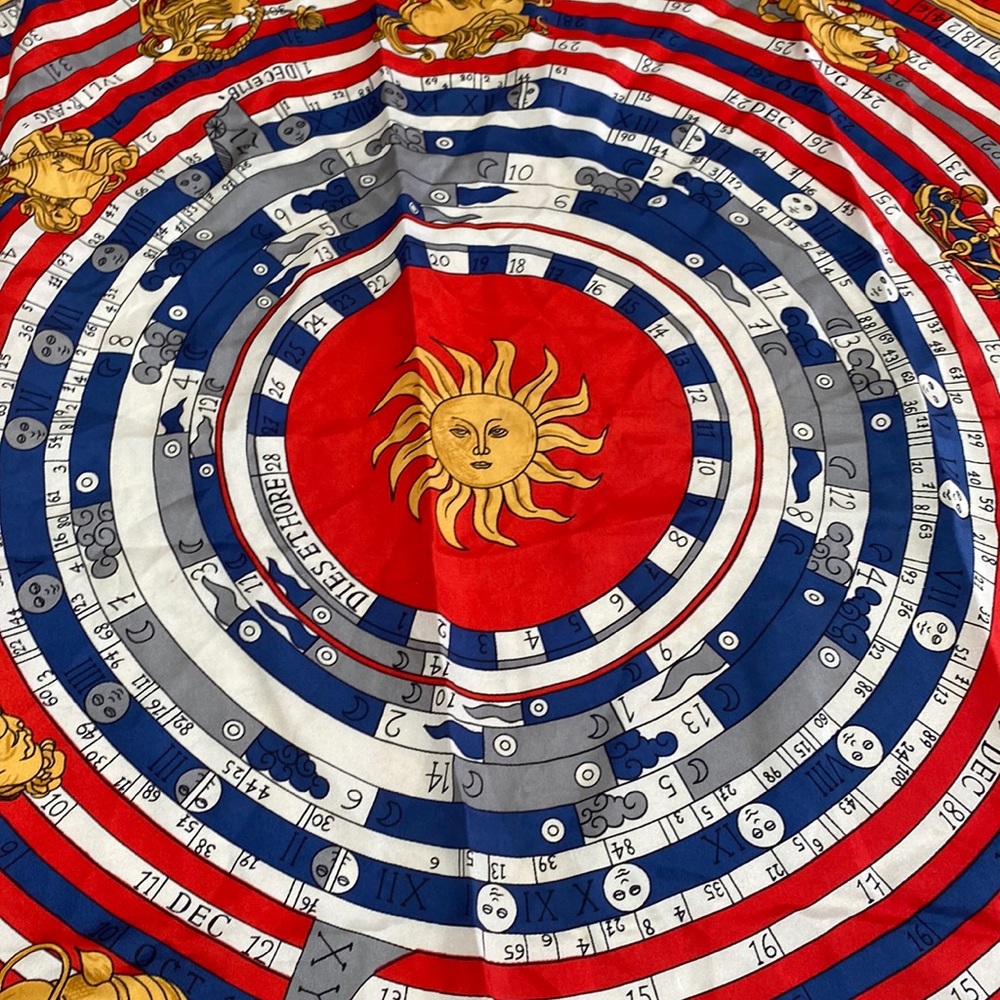Vintage SILK SCARF 🧣 the 12 horoscopes The Sun I. MAGNIN & Co 28” by 29”